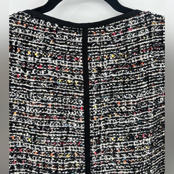 Lafayette 148 Keaton Tweed Blazer Jacket Rainbow Multicolor Pockets Black Petite - Picture 12 of 15